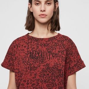 NWT AllSaints Brackets Imogen Boy Tee, Leo Red
